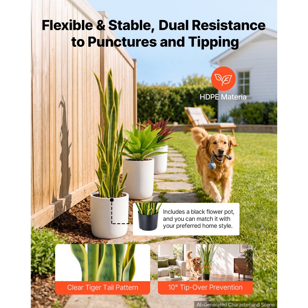 VEVOR 2 Stk. Künstliche Sansevieria 914mm Hoch Künstliche Bogenhanf im Topf, Gefälschte Schlangenpflanze für Zuhause Büro Garten & Geschäft, aus HDPE-Material, UV-Schutz, 24 Blätter, Pflegeleichte Deko