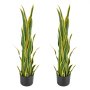 VEVOR 2 Stk. Künstliche Sansevieria 914mm Hoch Künstliche Bogenhanf im Topf, Gefälschte Schlangenpflanze für Zuhause Büro Garten & Geschäft, aus HDPE-Material, UV-Schutz, 24 Blätter, Pflegeleichte Deko