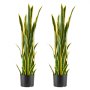VEVOR 2 Stk. Künstliche Sansevieria 914mm Hoch Künstliche Bogenhanf im Topf, Gefälschte Schlangenpflanze für Zuhause Büro Garten & Geschäft, aus HDPE-Material, UV-Schutz, 24 Blätter, Pflegeleichte Deko