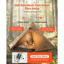 VEVOR Campingzelt für 4 Personen, Tipi-Zelt mit Ofenanschluss & Innenzelt, tragbare Wintercampingzelte mit Schneefang, wasserdichte 4-Jahreszeiten-Schutzzelte zum Angeln & Rucksackreisen