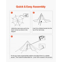 VEVOR Campingzelt für 4 Personen, tragbares Tipi-Zelt mit Ofenanschluss, Pyramidenzelt aus Segeltuch, leichte 4-Jahreszeiten-Schutzzelte zum Wandern, Angeln und Rucksackreisen, Größe M