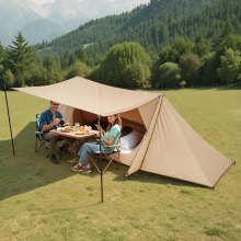 VEVOR Campingzelt, leichtes Bushcraft-Zelt mit Ofenanschluss & 2 Planenstangen, Winterzelte, tragbare 4-Jahreszeiten-Zelte für 2 Personen zum Wandern, Angeln, Jagen & Rucksackreisen