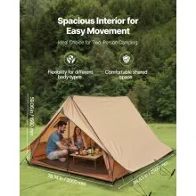 VEVOR Campingzelt, 2-Personen-Kabinenzelt mit Ofenanschluss & Stangen, wasserdichte Winterzelte mit Bodenmatte, tragbare 4-Jahreszeiten-Zelte zum Wandern, Angeln, Jagen & Rucksackreisen