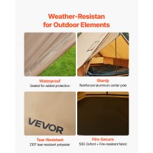 VEVOR Campingzelt, 2-Personen-Kabinenzelt mit Ofenanschluss & Stangen, wasserdichte Winterzelte mit Bodenmatte, tragbare 4-Jahreszeiten-Zelte zum Wandern, Angeln, Jagen & Rucksackreisen