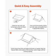 VEVOR Campingzelt, 2-Personen-Kabinenzelt mit Ofenanschluss, wasserdichte Winterzelte mit Belüftung, leichte und tragbare 4-Jahreszeiten-Zelte zum Wandern, Angeln, Jagen und Rucksackreisen
