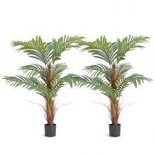VEVOR 2x Areca Catechu Künstlich 800x800x1219mm Kunstpflanze PE Künstliche Pflanzen Plastikpflanzen im Topf Betelnusspalme Geruchslos Wasserdicht Ideal für Schlafzimmer Arbeitszimmer Wohnzimmer