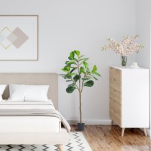 VEVOR Geigenfeige Künstlich 78x78x155,6cm Kunstpflanze PE Künstliche Pflanzen Fake Plastikpflanzen im Topf Kunstblume Geruchslos wasserdicht zur Dekoration von Schlafzimmer Arbeitszimmer Wohnzimmer