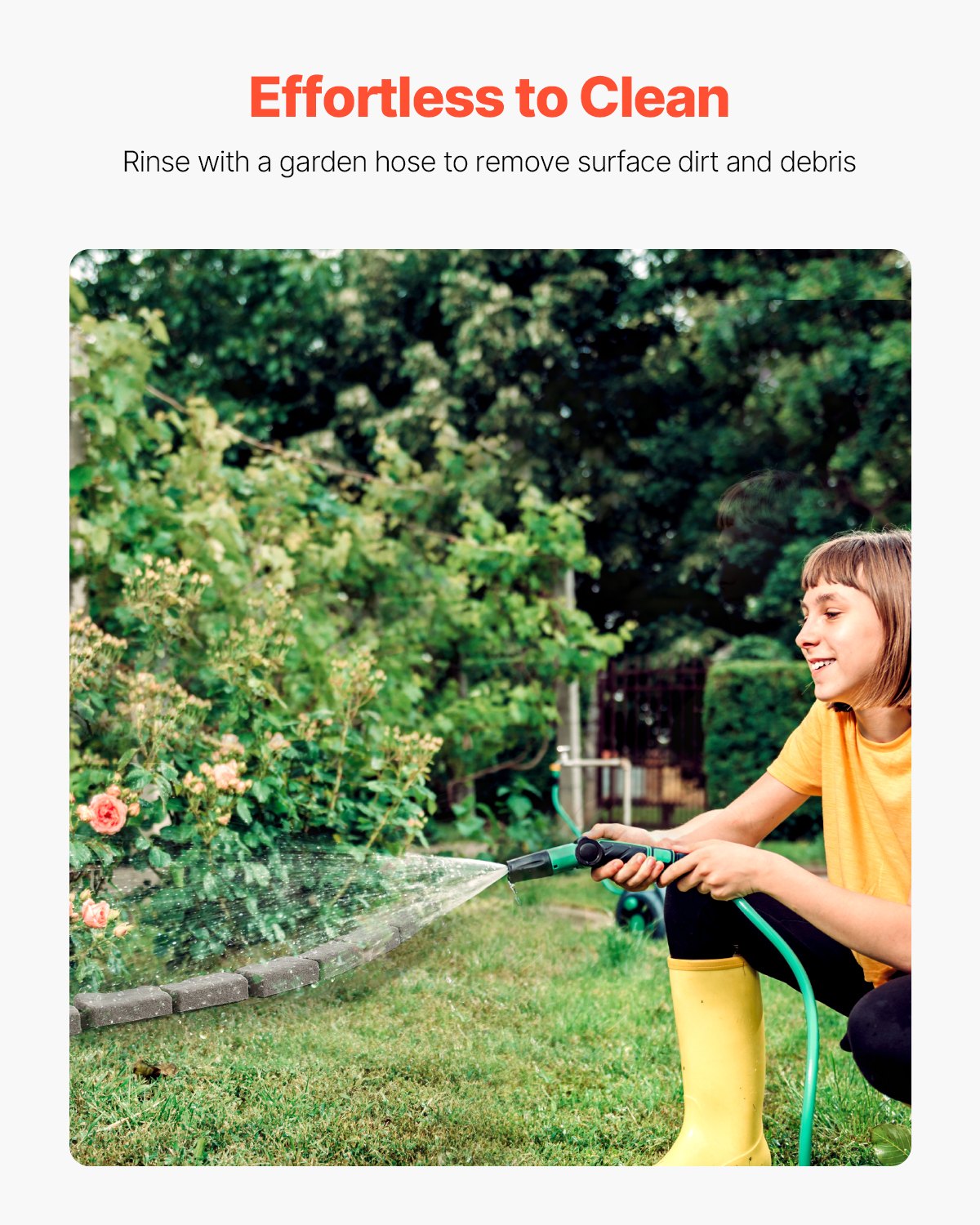 VEVOR 4er-Set Rasenkante in Steinoptik, 1180x95x57 mm realistische Beeteinfassung, flexible Gartenbegrenzung in Ziegelgröße mit Verankerungsspitzen, Beetumrandung für Einfahrten, Gehwege, Beige