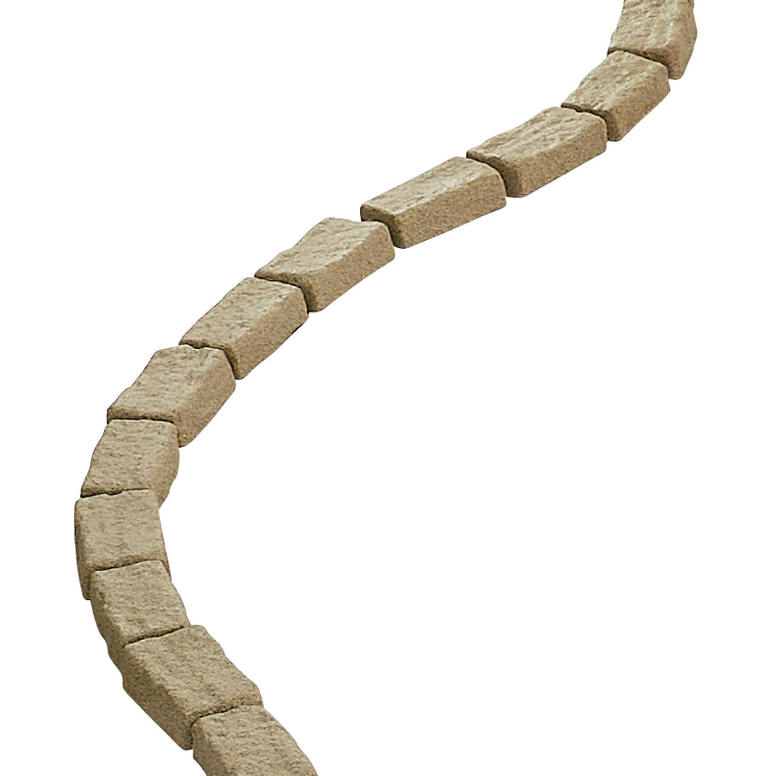 VEVOR 4er-Set Rasenkante in Steinoptik, 1180x95x57 mm realistische Beeteinfassung, flexible Gartenbegrenzung in Ziegelgröße mit Verankerungsspitzen, Beetumrandung für Einfahrten, Gehwege, Beige