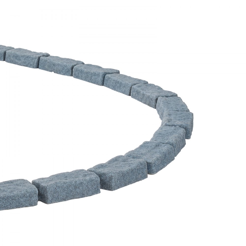 VEVOR Lawn Edging in Stone Look, 1180x95x57 mm Realistic Lawn Edging, Flexible Brick-Size Bed Edging with Anchoring Spikes, Bed Border for Driveways, Walkways, Set of 4, Gray