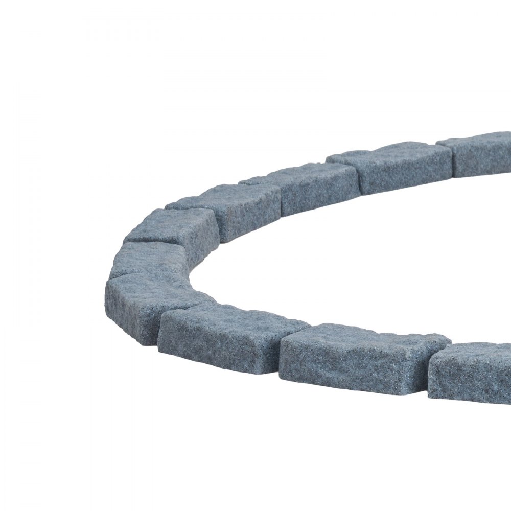 VEVOR Lawn Edging in Stone Look, 1180x95x57 mm Realistic Lawn Edging, Flexible Brick-Size Bed Edging with Anchoring Spikes, Bed Border for Driveways, Walkways, Set of 4, Gray