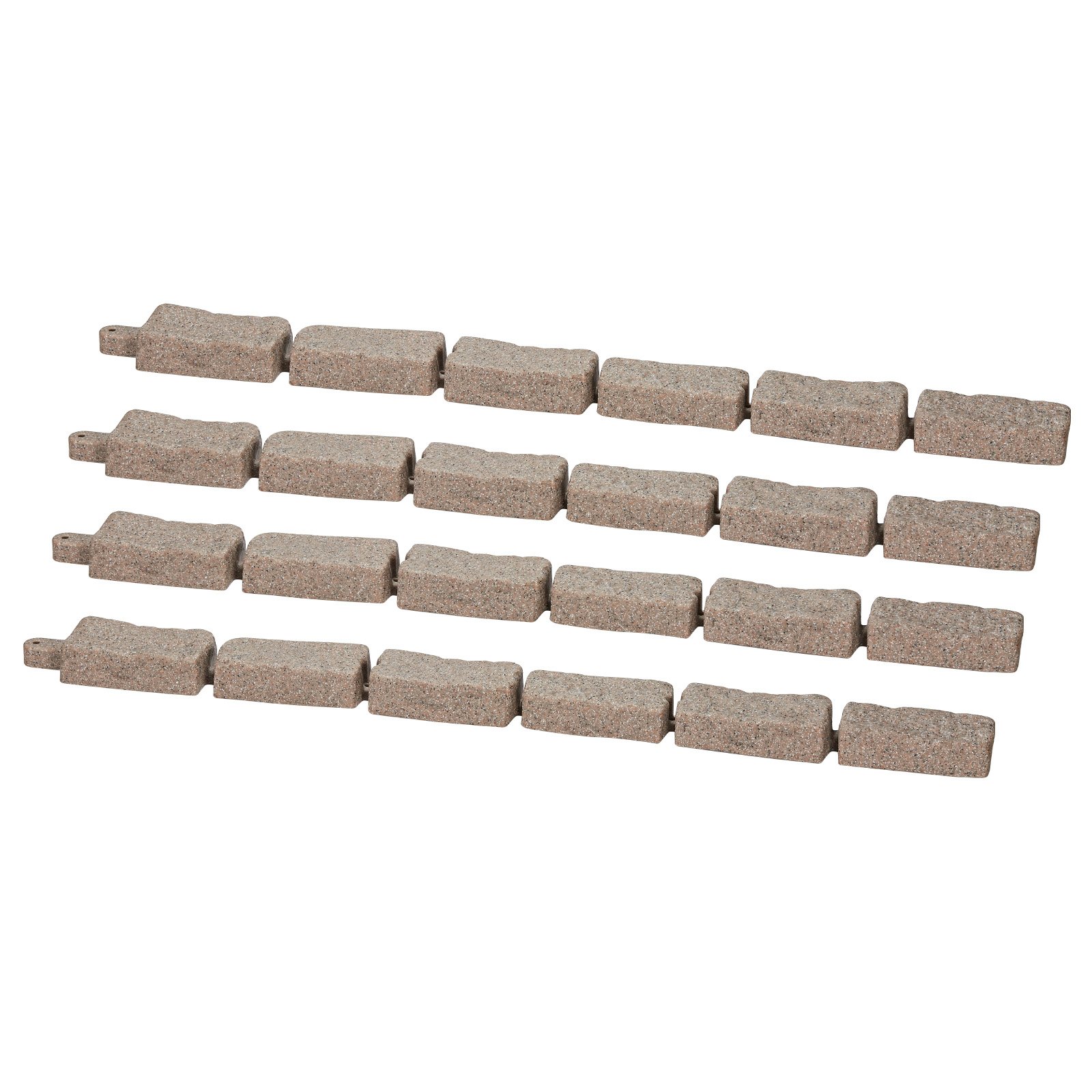 VEVOR Rasenkante in Steinoptik 4er-Set, 1180x95x57 mm Beeteinfassung, flexible Gartenbegrenzung in Ziegelgröße mit Verankerungsspitzen, lichtbeständige Beetumrandung für Einfahrten, Gehwege, Braun