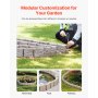 VEVOR Rasenkante in Steinoptik 4er-Set, 1190x100x155 mm, realistische Beeteinfassung, flexible Gartenbegrenzung in Ziegelgröße mit Verankerungsspitzen, Beetumrandung für Einfahrten, Gehwege, Braun
