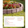 VEVOR Rasenkante in Steinoptik 4er-Set, 1190x100x155 mm, realistische Beeteinfassung, flexible Gartenbegrenzung in Ziegelgröße mit Verankerungsspitzen, Beetumrandung für Einfahrten, Gehwege, Braun