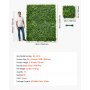 VEVOR Künstliche Hecke 50x50 cm 12-tlg. Set, Pflanzenwand im 3D-Paneelstil, PE-Sichtschutz, Sichtschutzzaun, Heckenzaun, Kunstpflanzen Balkonverkleidung für Hochzeiten, Außengärten, Hinterhöfe
