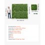 VEVOR Artificial Plant Wall, 16PCS 50.8 x 50.8 cm Artificial Boxwood Panels, Sun Protection Greenery Backdrop Privacy Hedge Fence, Fake Grass Wall Screen for Wedding, Indoor, Outdoor Garden, Backyard