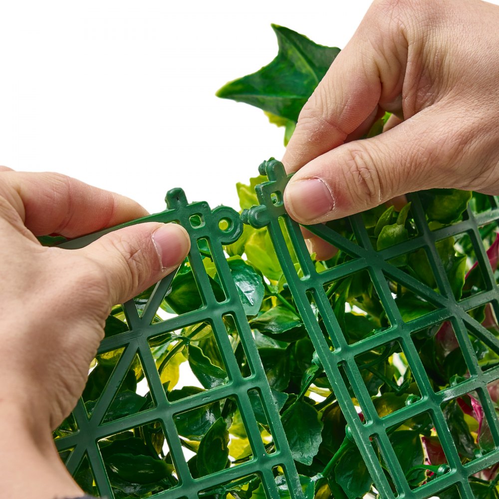 VEVOR Künstliche Hecke, 3x1 m Pflanzenwand, PE-Sichtschutz, Sichtschutzzaun, Windschutz, Heckenzaun, Kunstpflanzen Balkonverkleidung für Hochzeiten, Innenräume, Außengärten, Hinterhöfe (1 Stk.)