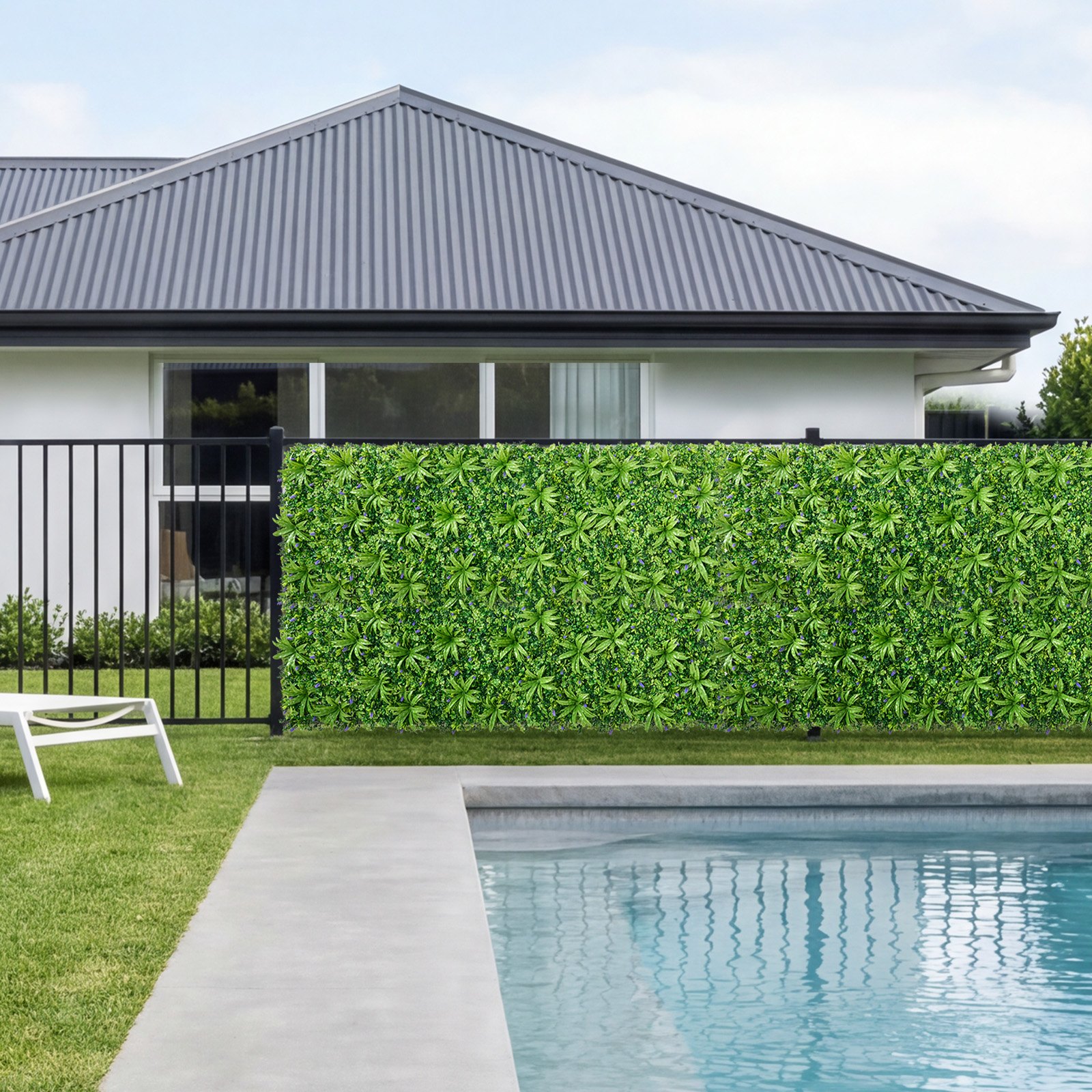 VEVOR Künstliche Hecke, 3x1 m Pflanzenwand, PE-Sichtschutz, Sichtschutzzaun, Windschutz, Heckenzaun, Kunstpflanzen Balkonverkleidung für Hochzeiten, Innenräume, Außengärten, Hinterhöfe (1 Stk.)