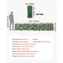 VEVOR Expandable Fence Privacy Screen, 63.5 x 320 cm Expand Artificial Plant Wall, Realistic Artificial Ivy Panel with 50 Zip Ties, Decorative Faux Greenery Backdrop Hedges for Balcony Patio Outdoor