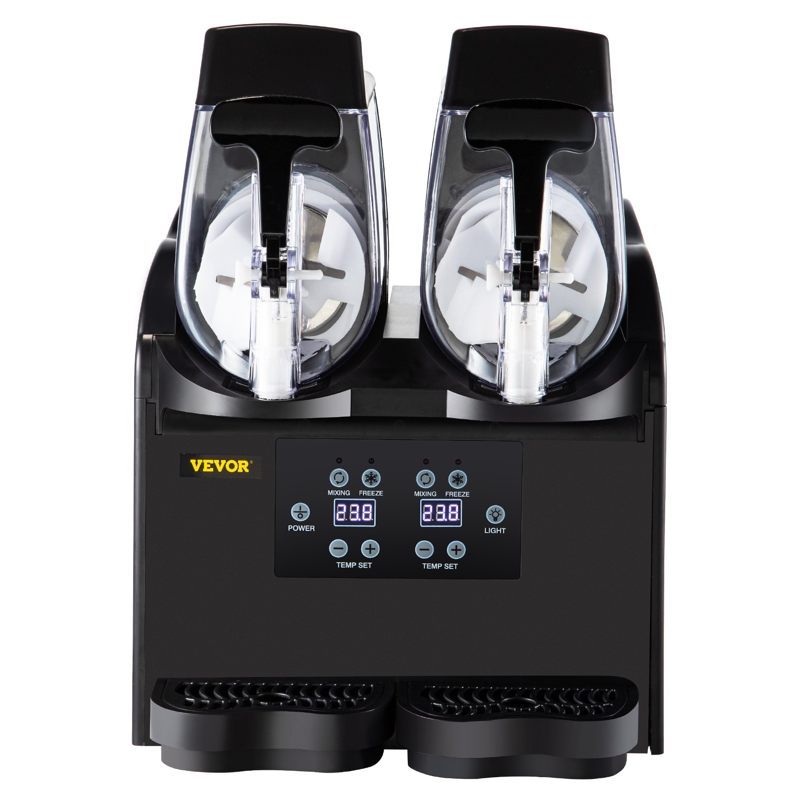 VEVOR Kommerzielle Slusheis Maschine, 2 x 2,5 L Slush Eismaschine 380 W 220 V Slusheis Eismaschine, Slushie Maschine mit Abnehmbarem Tablett und digitalem Smart-Panel, Slushmaschine Slushgerät