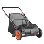 VEVOR Rasenkehrer 54 cm Rasenkehrmaschine Manuell 99L Fassungsvermögen des Fangkorbs Laub- und Rasensammler Spindelmäher 112x67x90cm Handspindelmäher verstellbar zum Aufkehren von Laub Grasschnitt