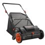 VEVOR Rasenkehrer 54 cm Rasenkehrmaschine Manuell 99L Fassungsvermögen des Fangkorbs Laub- und Rasensammler Spindelmäher 112x67x90cm Handspindelmäher verstellbar zum Aufkehren von Laub Grasschnitt