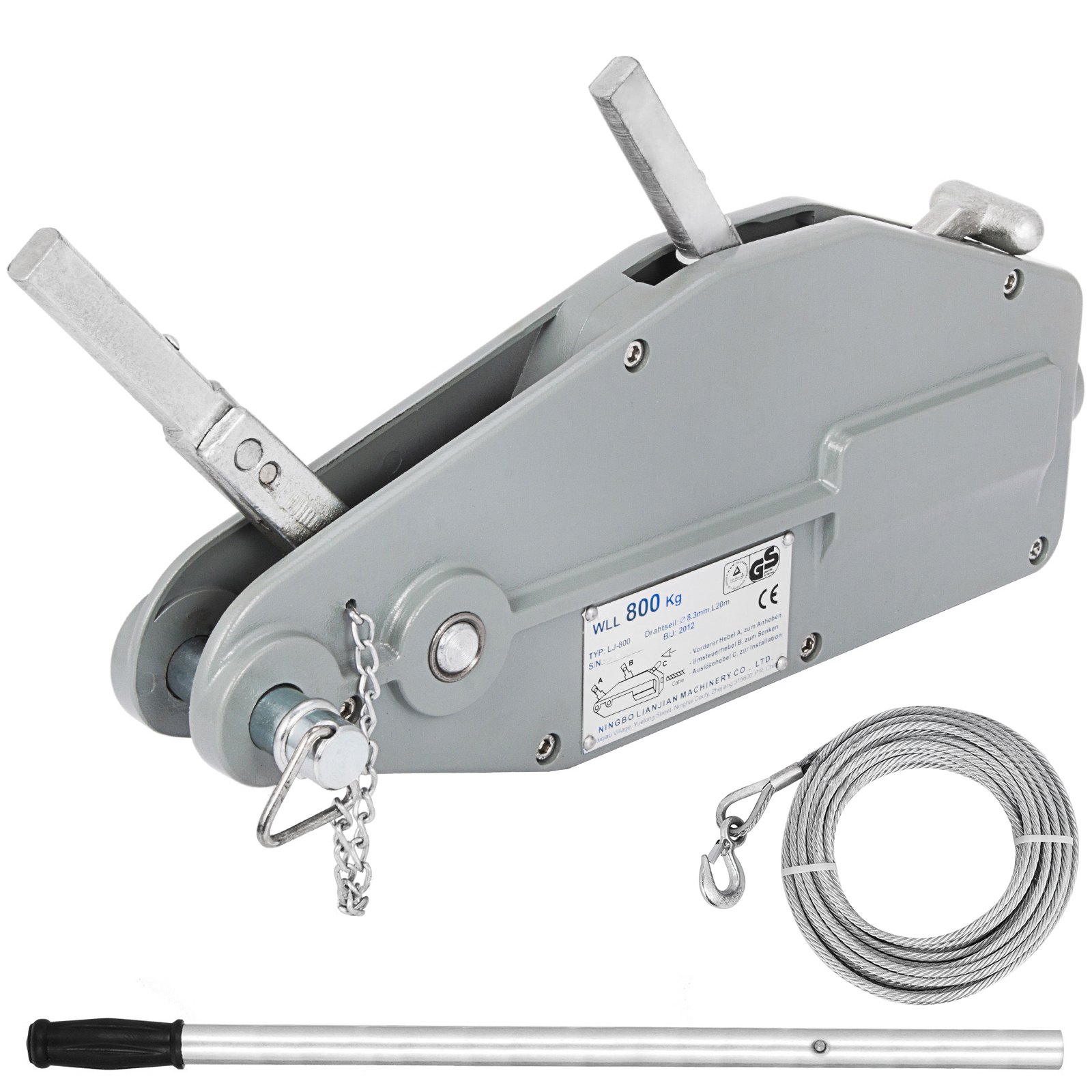 Seilzug Greifzug Seilwinde Winde 0.8t 25m Seil Legierter Stahl Aluminium 82´