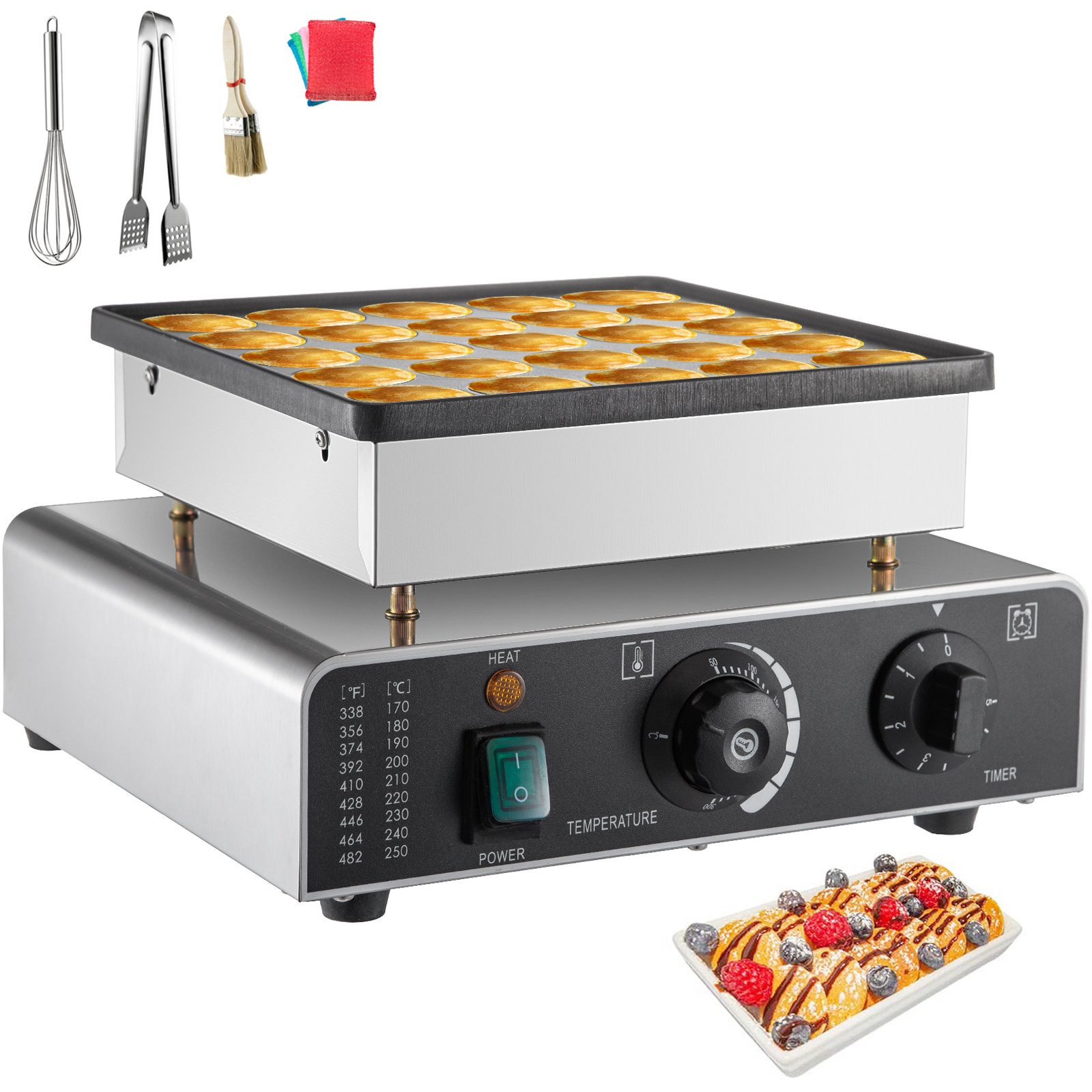 25pcs Poffertjes Maker Dutch Pfannkuchen Maschine Kommerziell Waffeleisen Bäcker