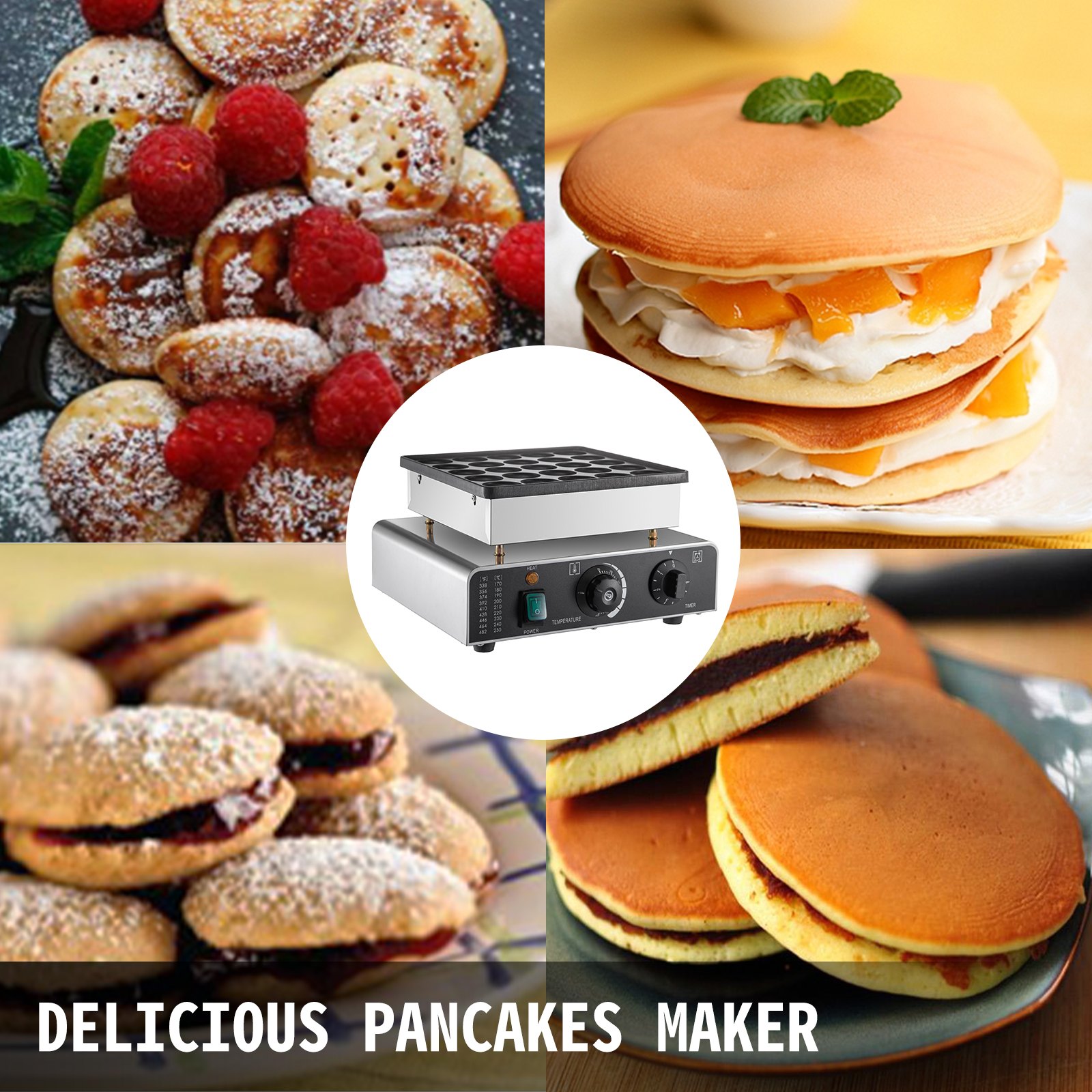 25pcs Poffertjes Maker Dutch Pfannkuchen Maschine Kommerziell Waffeleisen Bäcker