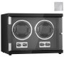 VEVOR Uhrenbeweger, Automatik-Uhrenbeweger, Watch Winder, Uhrenbeweger für Automatikuhren, Automatischer Uhrenbeweger mit Platz für 2 Uhren, LED Beleuchtung, 150–207 mm Einstellbare Riemenlänge