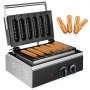VEVOR Waffelmaschine 1500 W, Waffeleisen 385 x 370 x 100 mm, Waffelautomat 130 x 30 mm Jede Waffelgröße, Waffle Maker 50-300 °C, 0-5 Minuten, Waffeleisen Eis Edelstahl, Sechs Gitter, Sandwichmaker