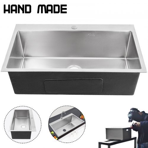 Edelstahl Küchenspüle Einbauspüle 81x46 Cm Waschtrog Eckspüle Spültisch