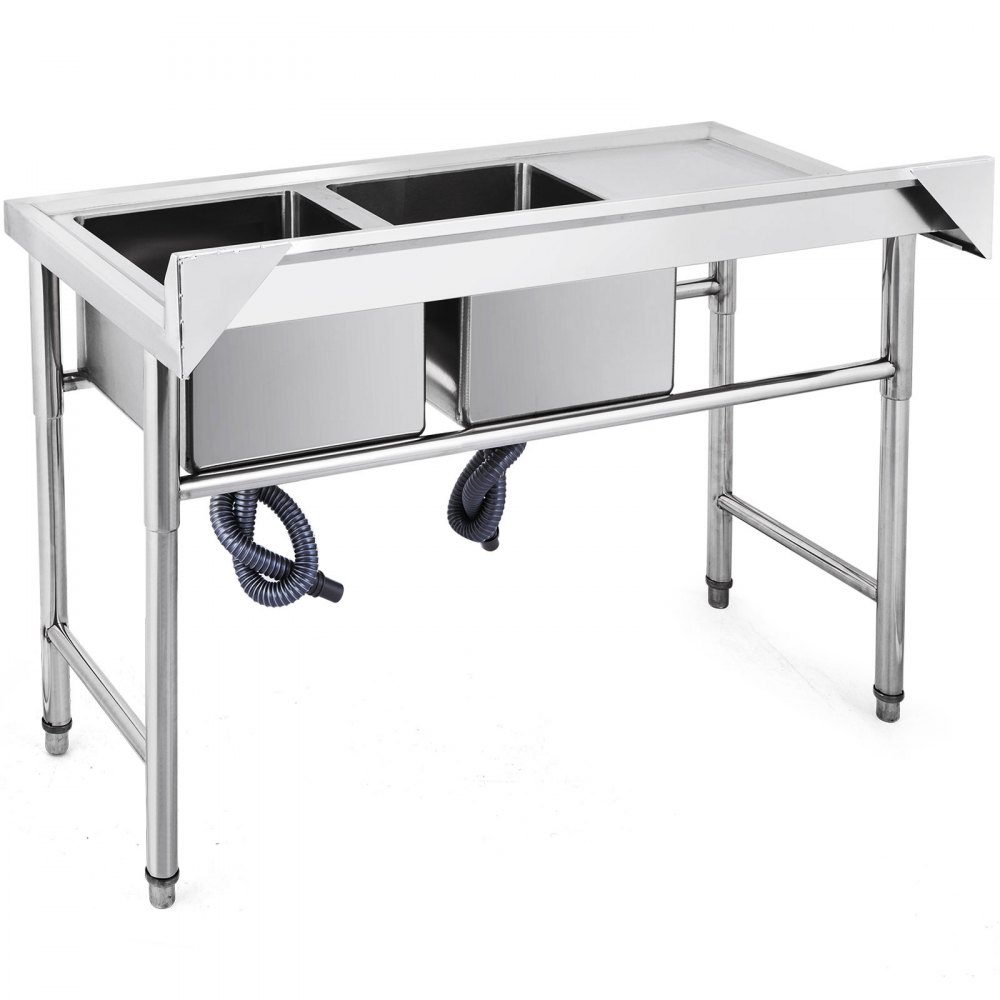 Küchenspüle Linker Spültisch 130x65cm Doppelbecken Spüle Gastronomie Wäschereim