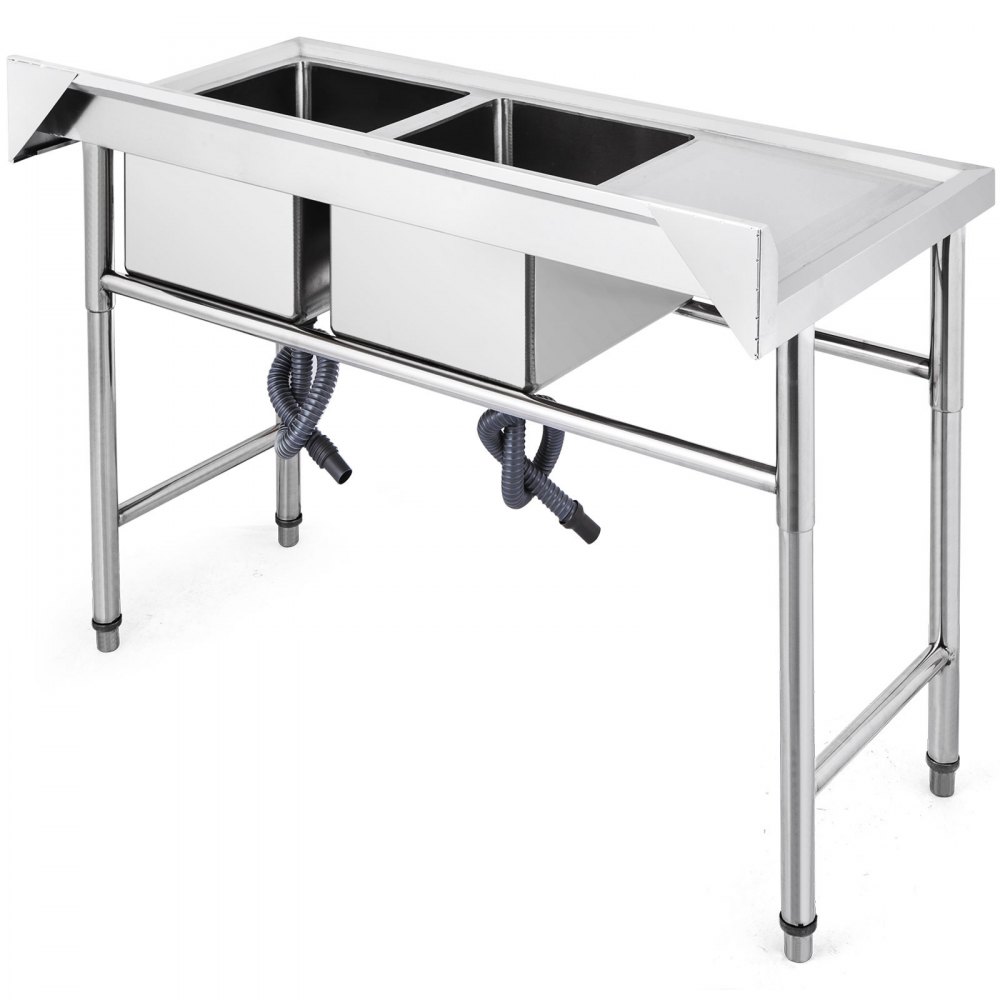 Küchenspüle Linker Spültisch 130x65cm Doppelbecken Spüle Gastronomie Wäschereim