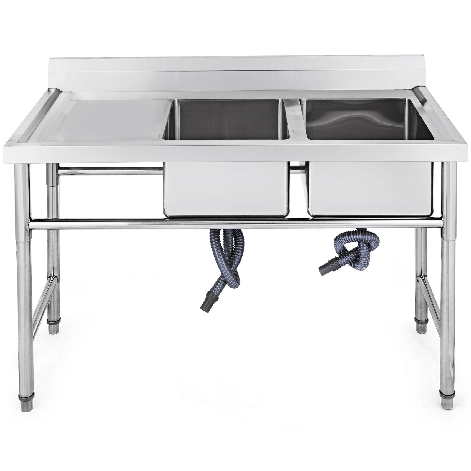 Küchenspüle Linker Spültisch 130x65cm Doppelbecken Spüle Gastronomie Wäschereim