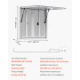 VEVOR Imbissfenster (915 x 915 mm Einbaumaß) mit Aluminiumrahmen, Imbissanhänger-Servierfenster mit 85°-Öffnungswinkel & 4 Schiebefenstern, Konzessionsfenster für Konzessionsstände Imbisswagen