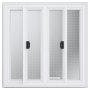 VEVOR Imbissfenster 36"x36", Servicefenster aus Aluminiumlegierung für Imbisswagen mit 4 horizontalen Schiebefenstern & Markisentür & Zughaken, bis zu 85 Grad schwenkbares Servierfenster für Imbisswagen