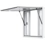 VEVOR Imbissfenster 36"x36", Servicefenster aus Aluminiumlegierung für Imbisswagen mit 4 horizontalen Schiebefenstern & Markisentür & Zughaken, bis zu 85 Grad schwenkbares Servierfenster für Imbisswagen