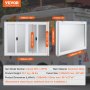VEVOR Imbissfenster 48"x36", Servicefenster aus Aluminiumlegierung für Imbisswagen mit 4 horizontalen Schiebefenstern & Markisentür & Zughaken, bis zu 85 Grad schwenkbares Servierfenster für Imbisswagen