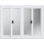 VEVOR Imbissfenster 48"x36", Servicefenster aus Aluminiumlegierung für Imbisswagen mit 4 horizontalen Schiebefenstern & Markisentür & Zughaken, bis zu 85 Grad schwenkbares Servierfenster für Imbisswagen