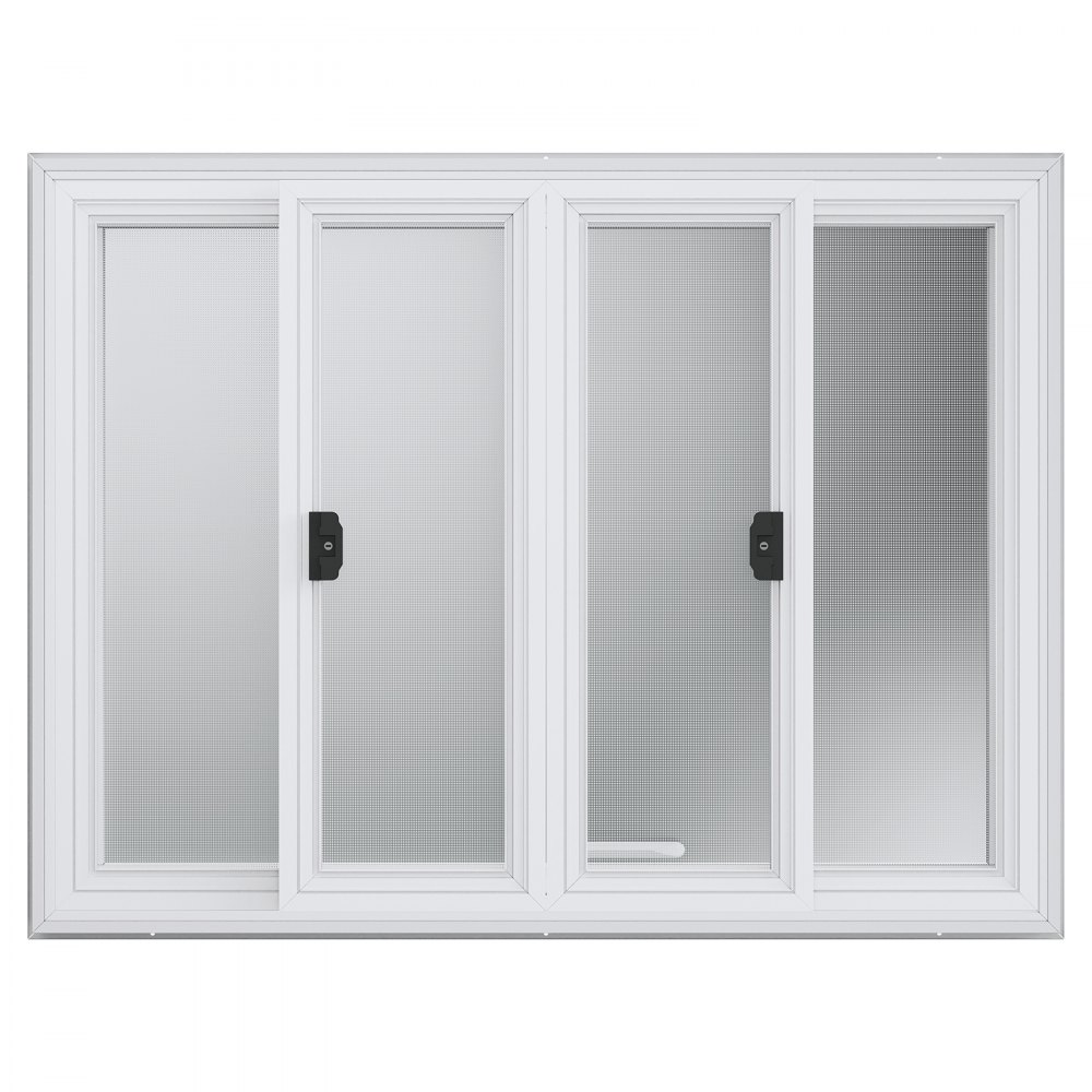 VEVOR Imbissfenster für Imbisswagen, 1220 x 915 mm Servicefenster aus Aluminiumlegierung, bis zu 85° schwenkbares Servierfenster mit 4 Schiebefenstern & Markisentür & Zughaken, für Imbisswagen