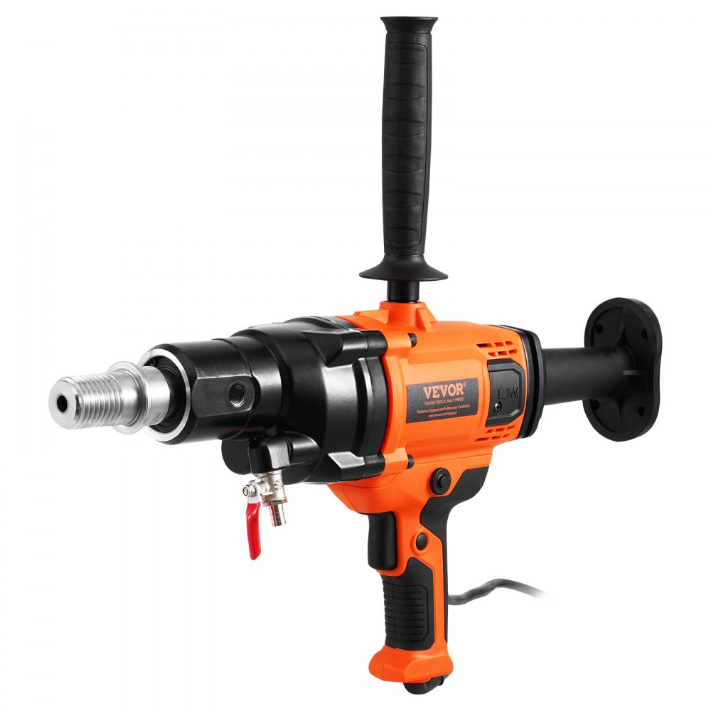VEVOR Core Drilling Machine, Diamond Core Drilling Machine, 2-16 cm Drilling Diameter, Handheld Diamond Core Drilling Device with Stand and Core Drill Bit, 2000 W Concrete Core Drill, Wet and Dry Application, for Concrete