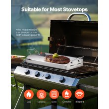 VEVOR Flache Grillplatte Grillpfanne Edelstahl BBQ Kochgeschirr 425x270mm