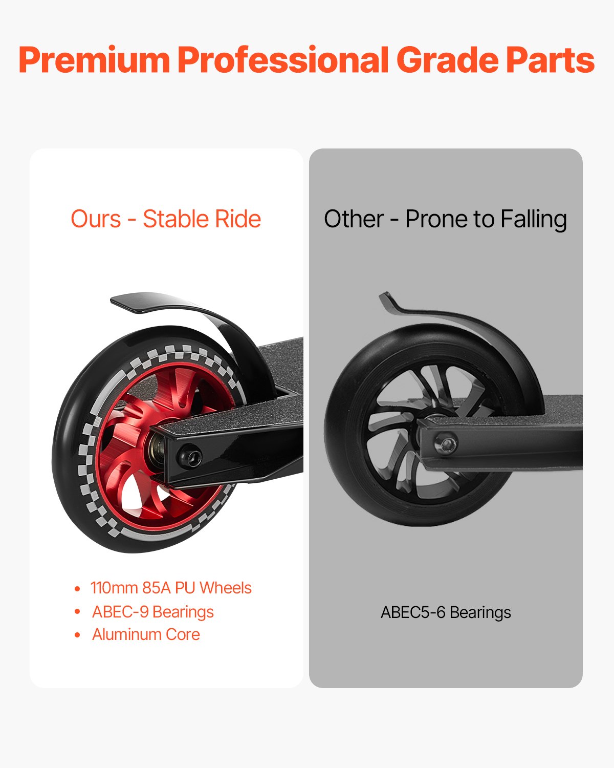 VEVOR Stunt-Scooter, Pro Trick Scooter für Kinder im Alter von 11–13 Jahren, Teenager, Jungen und Mädchen, Freestyle Street Rider für Fortgeschrittene & Anfänger, doppellagiges leichtes Aluminiumdeck