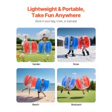 VEVOR 2 x Aufblasbare Bumper Stoßball Sumo Zorb Ball 1,2m Rote + Blaue Streifen