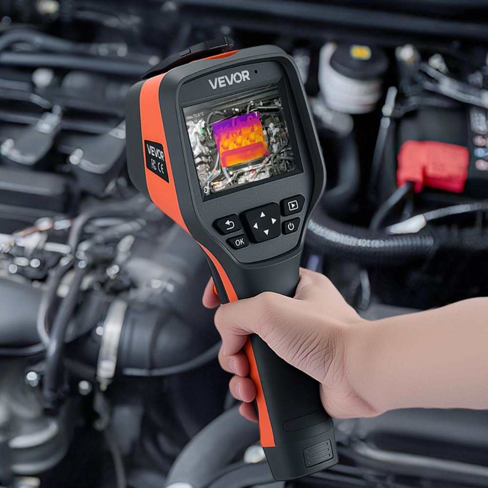 VEVOR Wärmebildkamera, 256 x 192 IR-Auflösung, Wärmebildgerät mit 2 MP visueller Kamera, 25 Hz Bildwiederholrate Infrarot-Imager mit 3,5 Zoll Touchscreen, -20 °C bis 550 °C, WLAN-Unterstützung