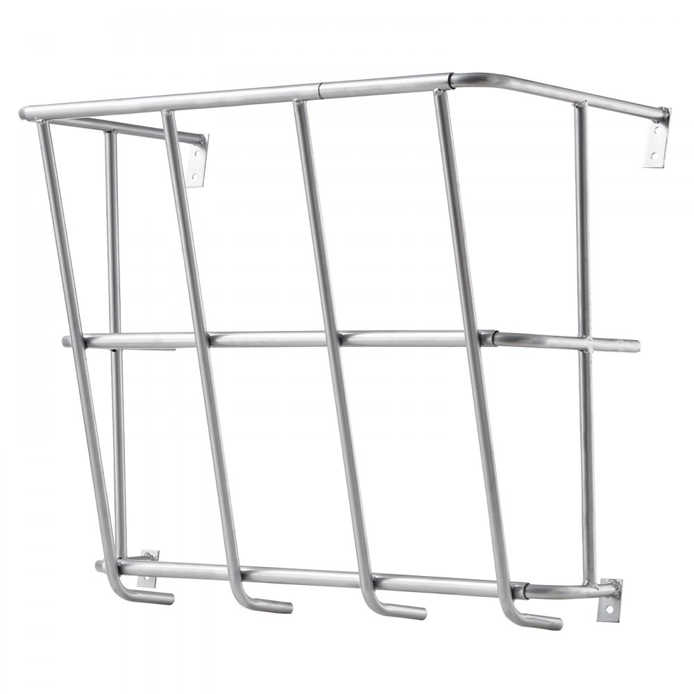 VEVOR Hay Rack for Livestock, 18.5 Gallon Capacity, Steel Feeding Rack for Goats, 597 mm Long, Wall Mounted, Feeding Trough for Sheep on Indoor & Outdoor Livestock Farms