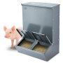 VEVOR Futterspender, 3,7 Scheffel Fassungsvermögen, Futterbox mit Doppeltür, Hochleistungs-Futtertrog aus Stahl, Schweinefutterautomat, Heuraufe für Außenbereich, Zum Füttern von bis zu 8 Schweinen