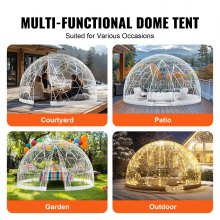 VEVOR Gartenkuppel Blasenzelt Iglu Camping PVC-Kuppelzelt Doppelschicht 2,9m