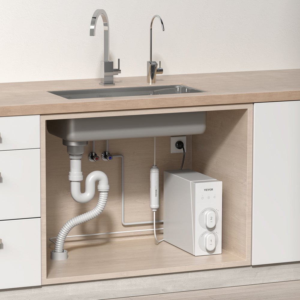 VEVOR Remineralisierungsfilter, 1100 Gallonen Remineralisierungswasserfilter-Ersatz, 1/4 Zoll Schnellanschluss-Mineralfilter, Wiederherstellung wichtiger Mineralien für Wasserreiniger